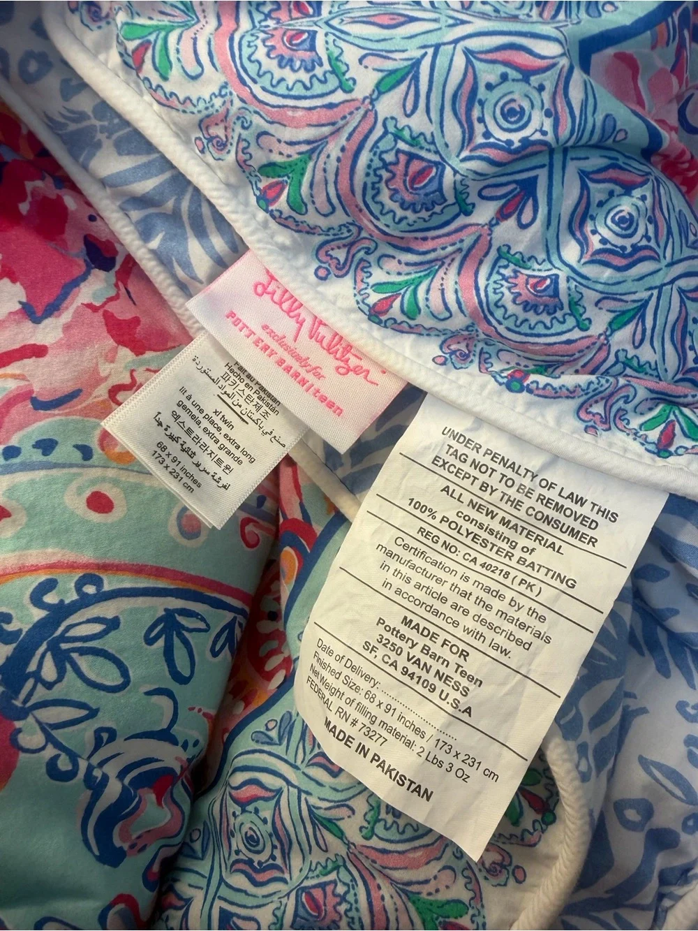 Pottery Barn Teen x Lilly Pulitzer Isla De Coco Comforter, Twin/Twin XL, Multi
